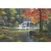 Home Decor Art Quality Canvas Print, Oil Painting Tranquil Falls Deer 16x24   173209111947